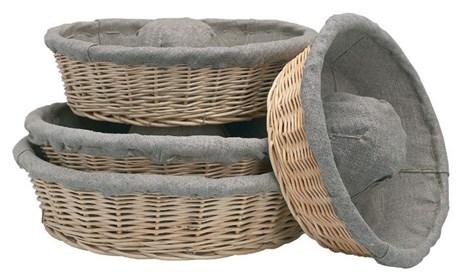 BANNETON COURONNE OSIER ENTOILÉ 30 CM - 750 G