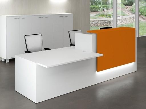 Banque d'accueil Z2 blanche avec accès handicapés - Officity - Orange, Gauche, Blanc, 286_1