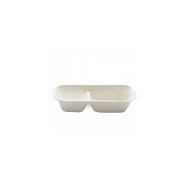 Barquette biodégradable en bagasse 2 compartiments - Naturesse - 1000 ml - Longueur : 22,9 cm - Réf : NN03060034_0
