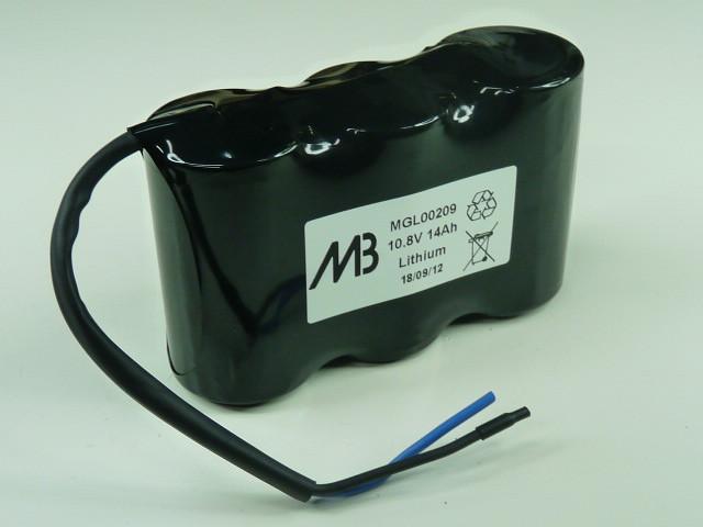 Batterie lithium NX 3X D MB 3S1P ST1 - 10.8V 14000mAh avec fils - Dimensions 99,5mm x 33,6mm x 63,7mm_0