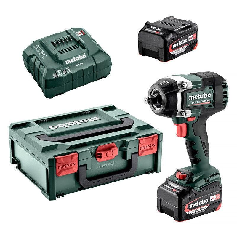 Boulonneuse à Chocs Sans Fil Metabo Ssw 18 Ltx 800 Bl 2 X 5,2 Ah En Coffret - 4061792228702_0