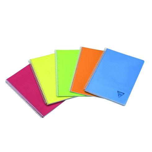 LOT DE 5 - CAHIER SPIRALE CLAIREFONTAINE LINICOLOR A4 21 X 29,7 CM GRANDS CARREAUX 180 PAGES