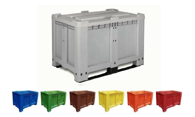 Caisse-palette plastique monobloc étanche 120 x 80 cm - Hauteur 80 cm - 525 litres - Modèle CaissPal Embalogik empilable_0