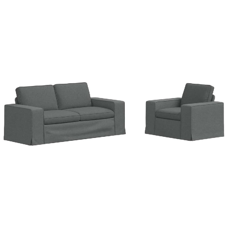 Canapé 2 pcs Gris foncé 182 x 80 x 82 cm tissu Modèle Apex Riviera Élite - Matériau naturel 8721364374324_0