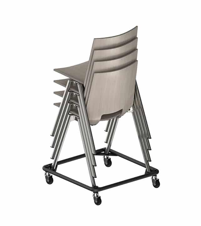 Chaise empilable avec tablette rabattable