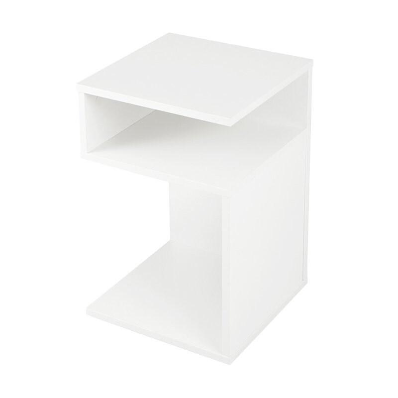 COSTWAY Table d'appoint en bois, 3 niveaux, table basse, table de chevet, moderne, pour salon et chambre à coucher - blanc Bois manufacturé VH33463IT_0
