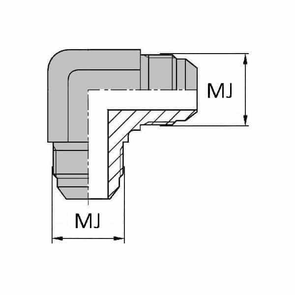 Coudes - 90° mâle JIC - X mâle JIC - 2