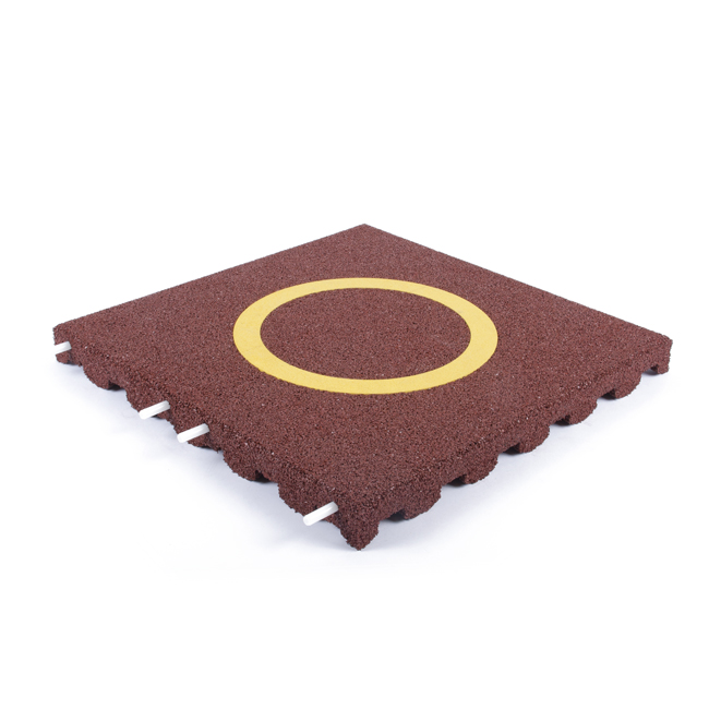 DALLE AIR DE JEUX ROUGE ROND 50X50X4,5 CM