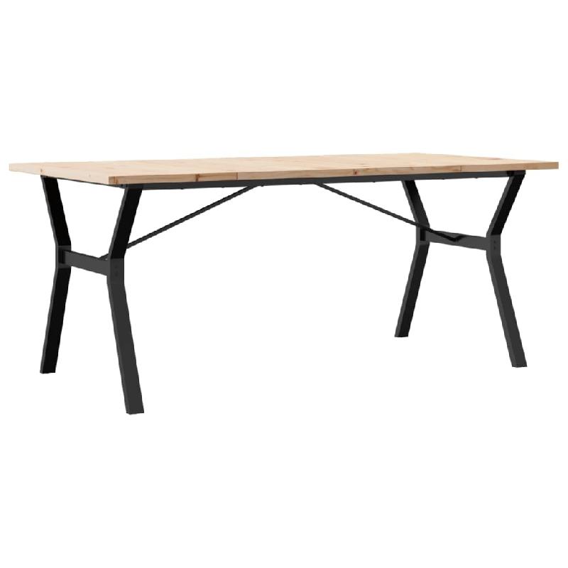 Décoshop26 - Table de salle à manger design industriel 180 x 90 x 75,5 cm bois pin massif et acier DEC036829 - acier 3000261423188_0