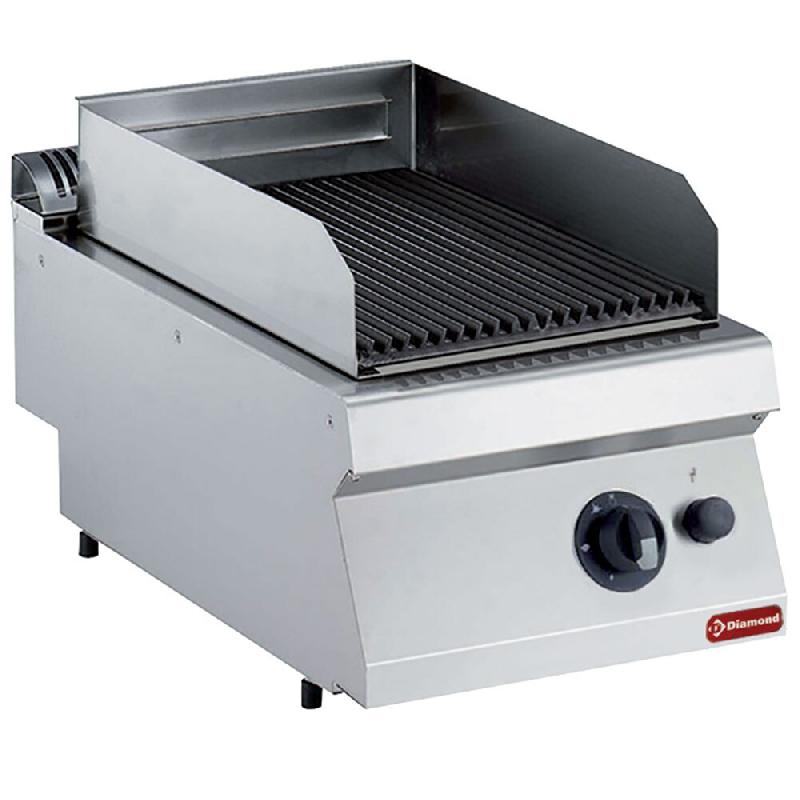 Diamond - Grill pierre de lave gaz, grille en fonte 1/2 mod -TOP- - réf. G17/GPL4T-NG - gris AKS-G17/GPL4T-NG_0