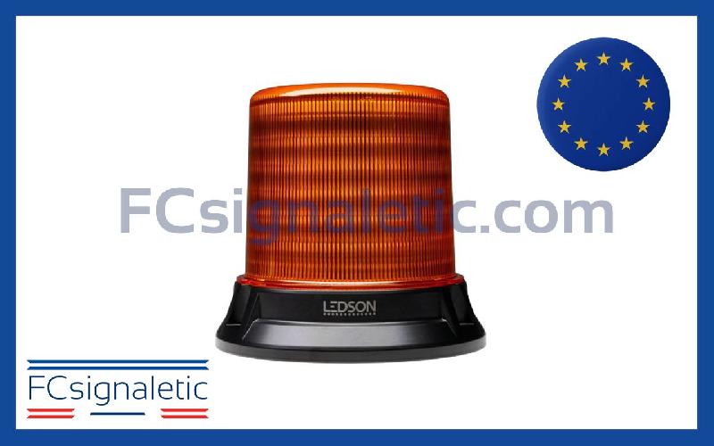 Gyrophare à led optoguard silo orange embase iso classe 2 ledson 5151771_0