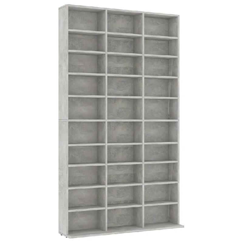 Helloshop26 - Armoire à CD élégante avec 30 compartiments ouverts 102 x 16 x 177 cm en bois d'ingénierie gris béton 02_0047690 - vert Bois massif_0