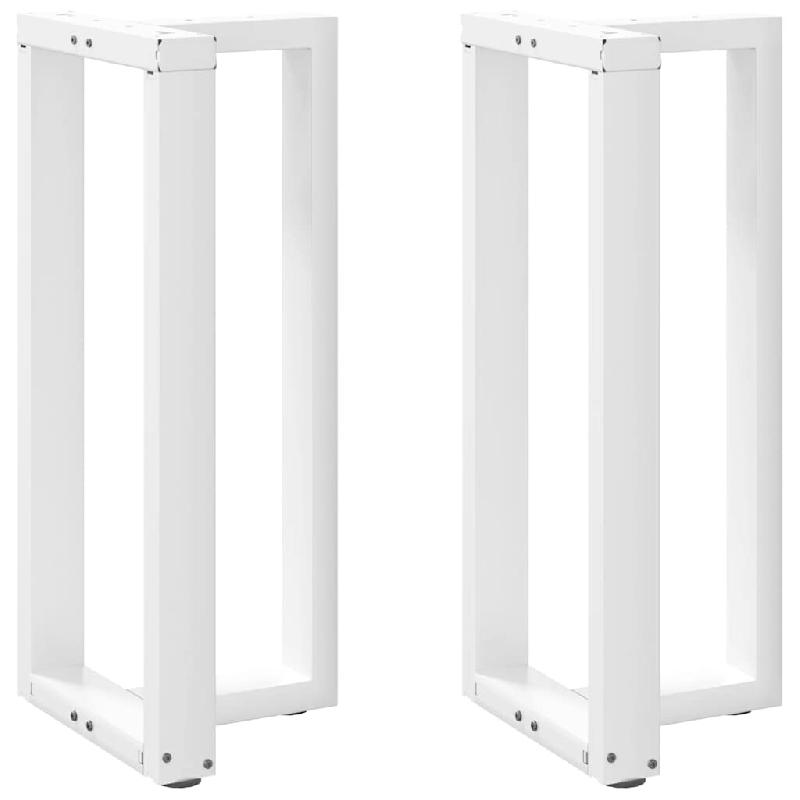 Helloshop26 - Lot de 2 pieds de table de bar en T 50 x 35 x 90 cm robustes avec niveleurs réglables design moderne en acier blanc 02_0057343 - blanc_0