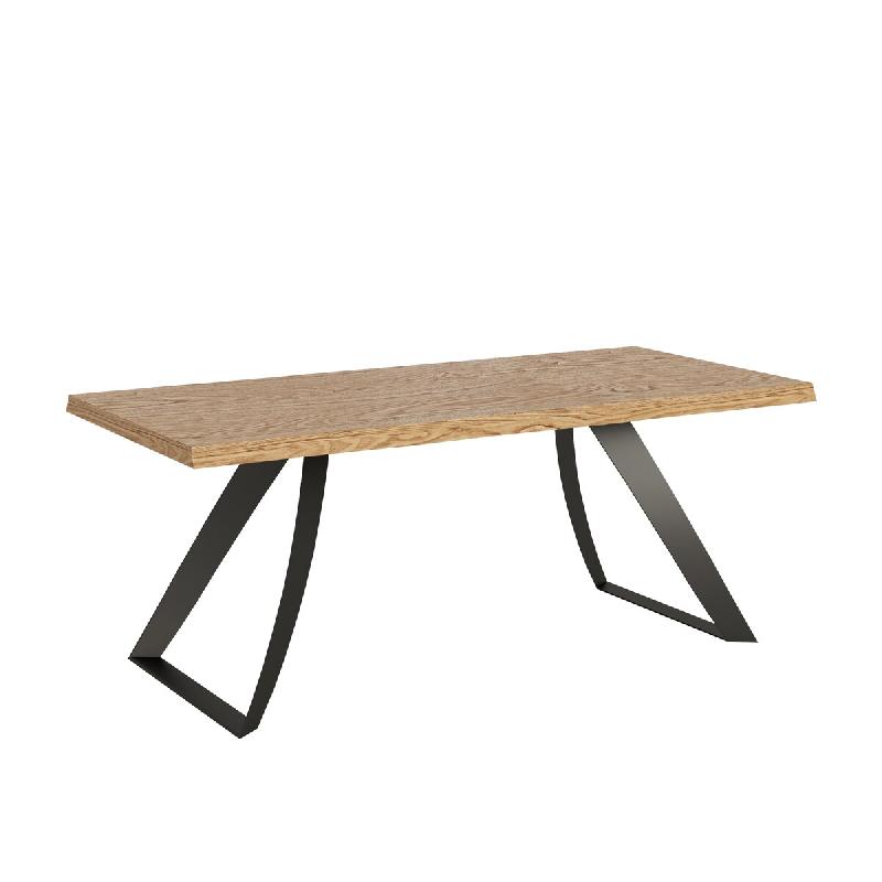 Itamoby Table Extensible 90X200/300 Cm Tabira Chêne Écorcé Pieds Anthracite - marron Bois manufacturé 8050598908556_0