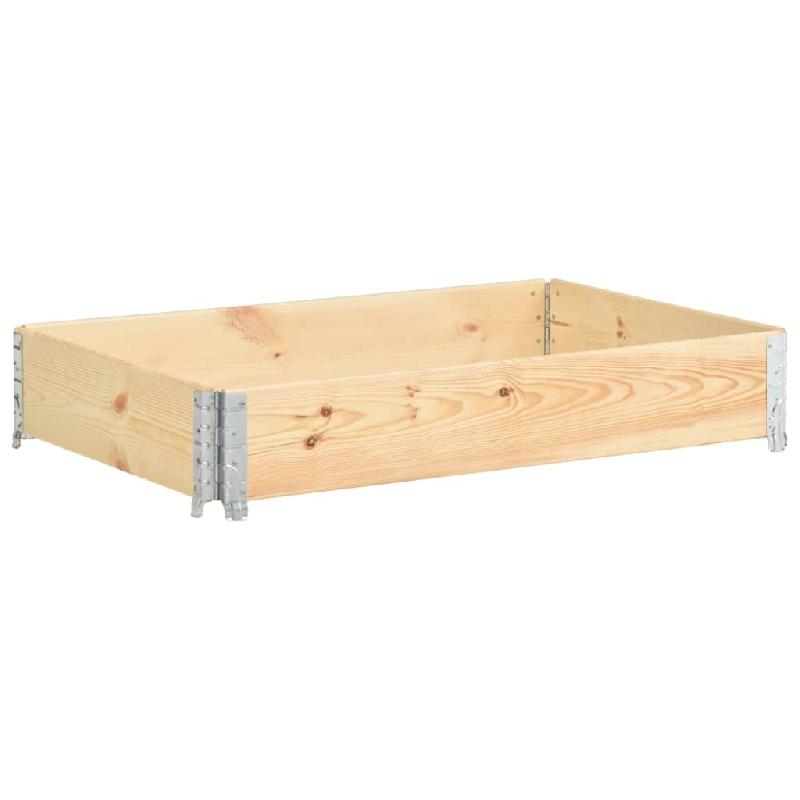 Jardinière surélevée en bois de pin massif 80 x 120 cm - Empilable et pliable avec coins métalliques galvanisés_0