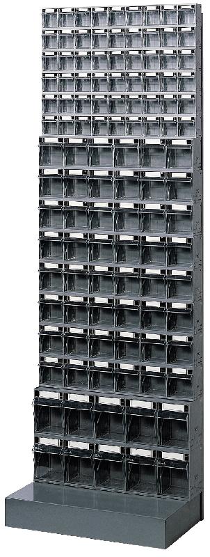 Kit bloc-tiroirs plastique Practicbox - 112 tiroirs avec cadre support et base métallique_0