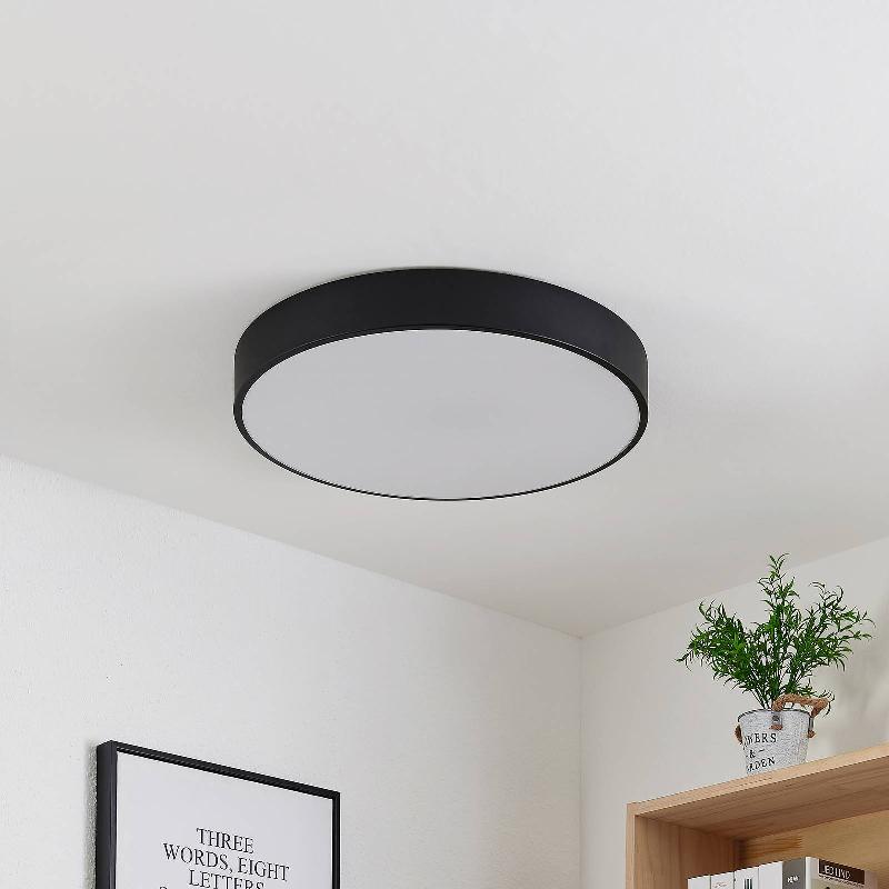 LINDBY PLAFONNIER LED SIMERA, Ø 50CM, NOIR, MÉTAL
