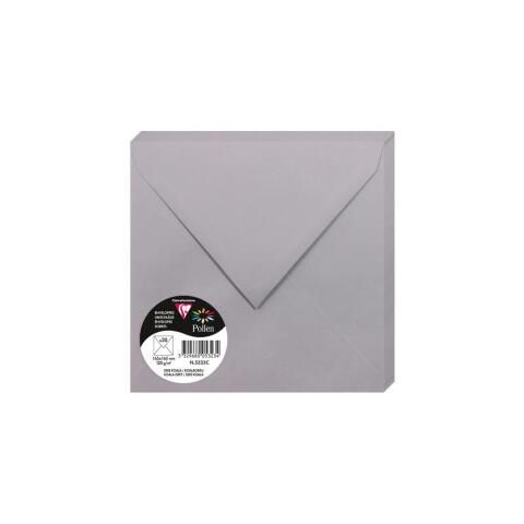 LOT DE 2 - PAQUET DE 20 ENVELOPPES POLLEN 165X165MM 120G/M2 - GRIS KOALA