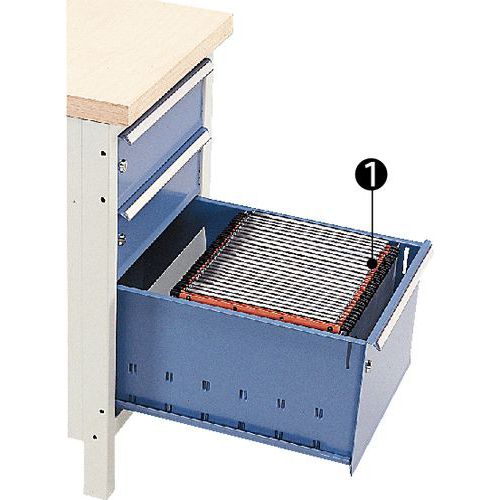 LOT DE 2 SEPARATIONS METAL POUR DOSSIERS SUSPENDUS - KIND