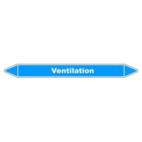 LOT DE 5 - MARQUEUR TUYAUTERIE - VENTILATION PRIMAIRE - VINYLE LAMINÉ 450 X 52 MM