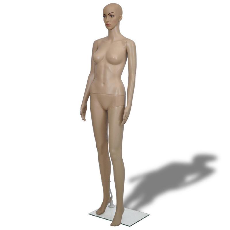 Mannequin buste de vitrine femme - 5 pièces - corps en PE écologique - base en verre trempé_0