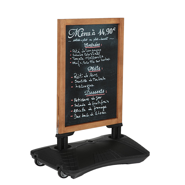 Panneau Ardoise 59x78 cm - Cadre Bois, Base Lestable, Noir - Réf : 215331NR_0