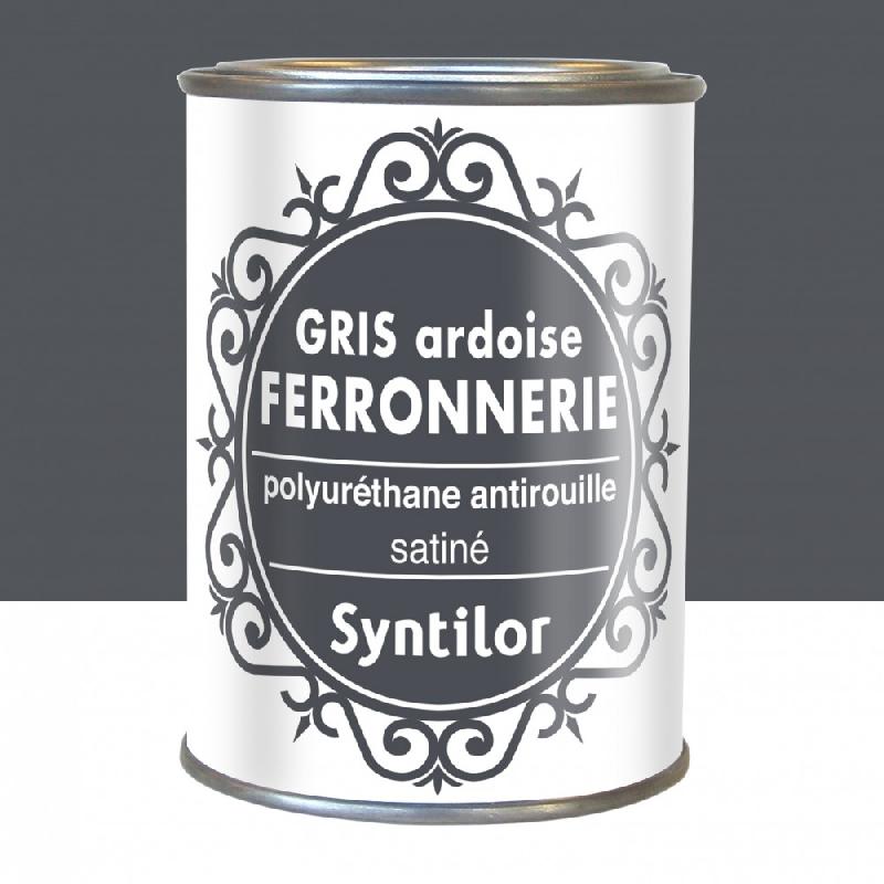 Peinture ferronnerie extérieur SYNTILOR - Gris ardoise, RAL 7016, mat, 0.25L - Direct sur rouille_0