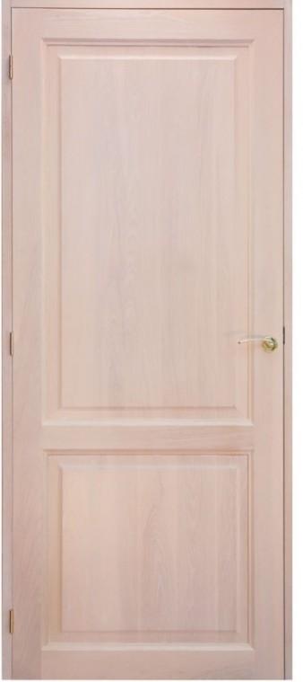 Portes battantes en bois massif - Frêne massif - Teinte saumonée et cérusé blanc - Standard et sur-mesure_0