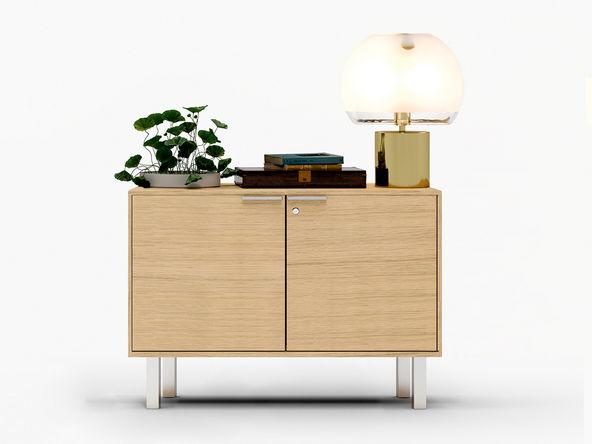 Meuble de service 2 portes Cadi en placage bois_0
