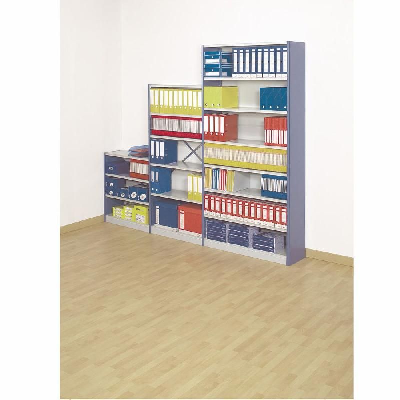 RAYONNAGE DE BUREAU POLYVALENT - A PAROIS PLEINES - H. 200 X L. 94 CM - SUIVANT - AVEC FOND - GRIS