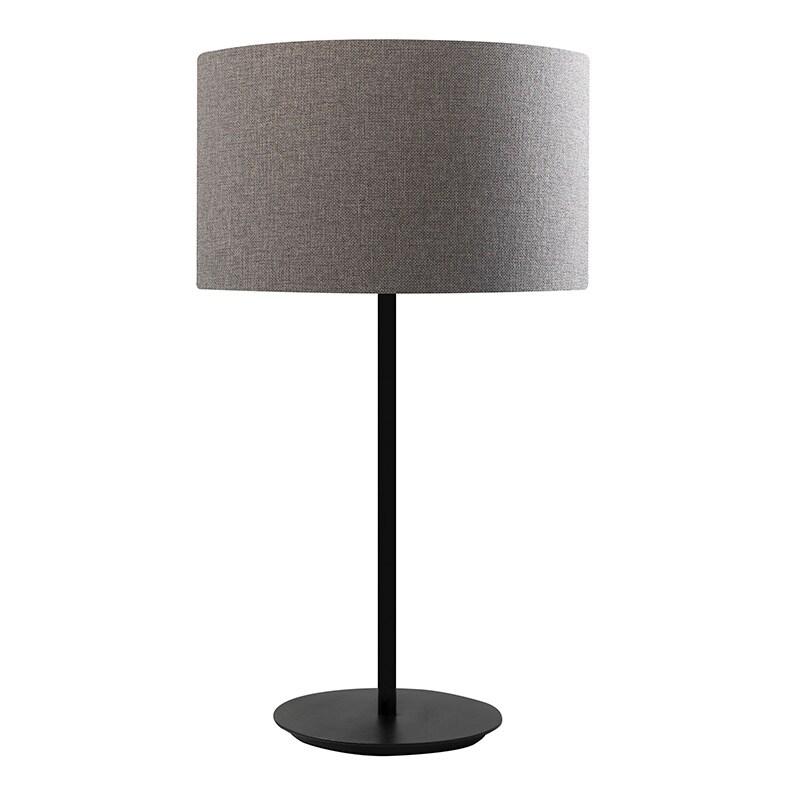 ROSSINI ILLUMINAZIONE Lampe De Table Vivien Noire Avec Abat-Jour Cylindrique Gris - Raccordement E27 Ip20 75W - Éclairage Intérieur Groupe Rossini -_0