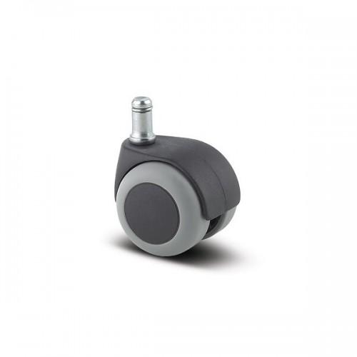 ROULETTE PIVOTANTE POUR CHAISES ET FAUTEUILS - TIGE LISSE ET CIRCLIPS - SANS FREIN TENTE
