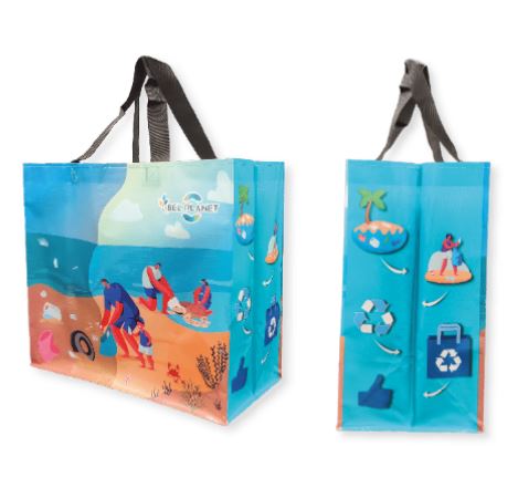 Sac cabas réutilisable - en plastique recyclé 150 g/m2_0