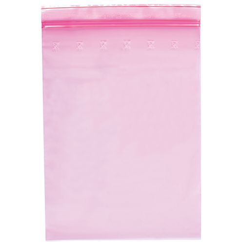 SACHET MINIGRIP® PE ANTISTATIQUE ROSE 80Μ 220X320