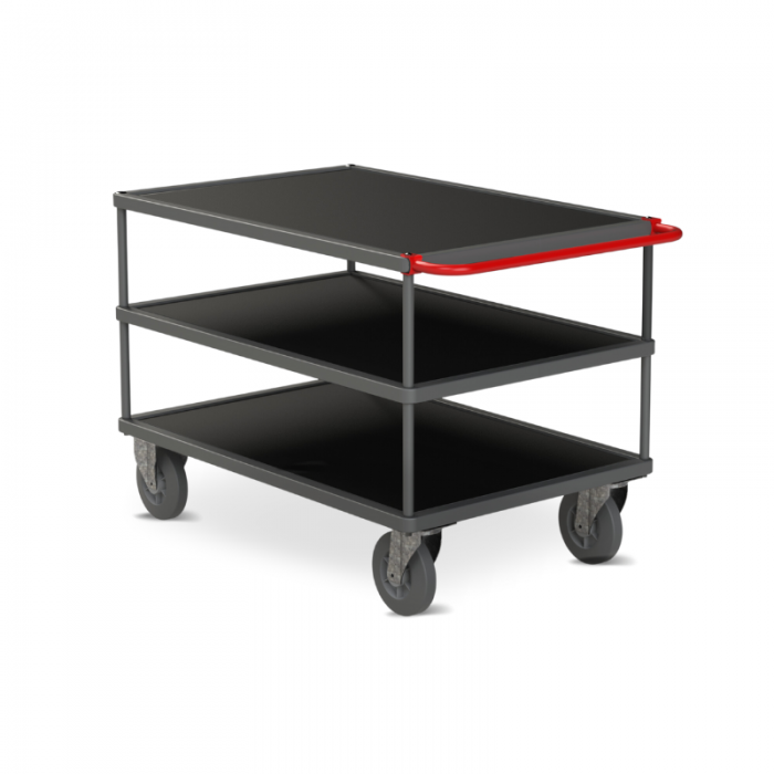 Servantes 3 plateaux Tôlé + caoutchouc antidérapant 500 Kg ou 650 Kg - PLANORGA - 8MSL13TAH2N716_0