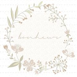 Serviettes 33 x 33 cm bonheur fleuri beige (240 unités) MESA BELLA - beige Matériau naturel 3701168950035_0