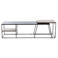 Set de 2 tables basses gigognes -  Multicolore Rectangle Aluminium Amadeus 153x43 cm - multicolore 3520071893617_0