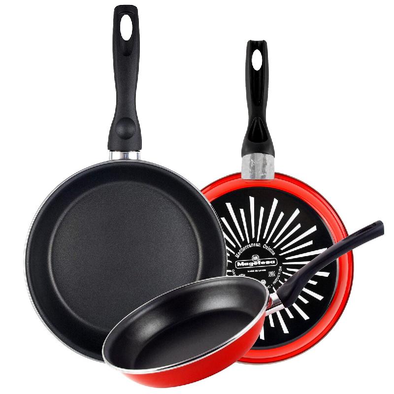 Set de 3 Poêles (18/20/24cm) Magefesa Grana en Acier Émaillé Rouge - acier 8427267078276_0