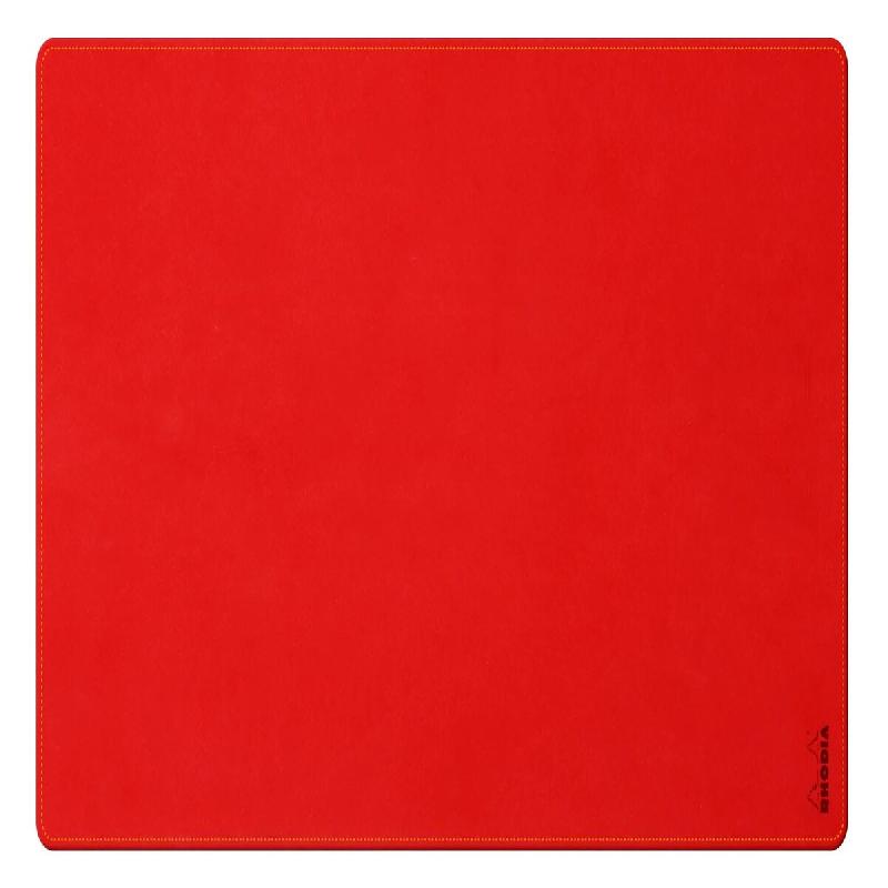 Sous-main Rhodiarama M - 40x80 cm, en simili cuir italien souple, coloris coquelicot - rouge 194279C_0
