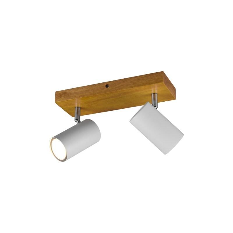Spot 2xGU10 bois et  blanc mat - Trio - Marley - blanc métal 4017807487992_0