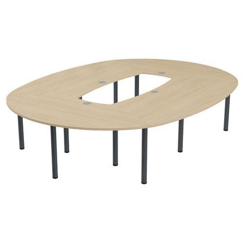 TABLE DE RÉUNION TUBO OVALE 335 X 250 CM CHÊNE ANTHRACITE - MBA