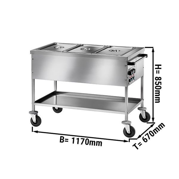 Twf1760td - chariot bain marie - ggm gastro international gmbh - dimensions extérieures : 1170 x 670 x 850 mm_0