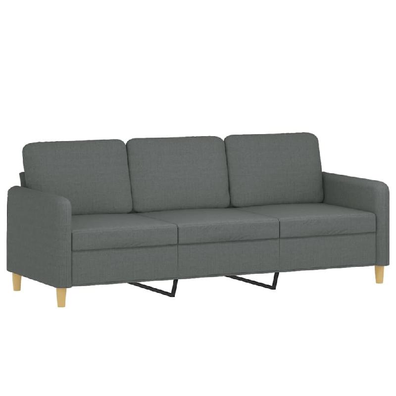 VidaXL Canapé à 3 places Gris foncé 180 cm Tissu Modèle Fervanel - 359487_0