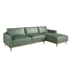 AC ANGEL CERDA Angel Cerdá Canapé d'angle droite en cuir vert 6199C 295 x 160 x 90 - vert fourrure 8435631031963_0