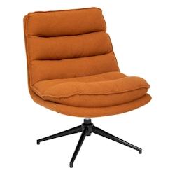 Atmosphera Fauteuil pivotant en Tissu Ambre et pied en Acier - orange 3560233561572_0