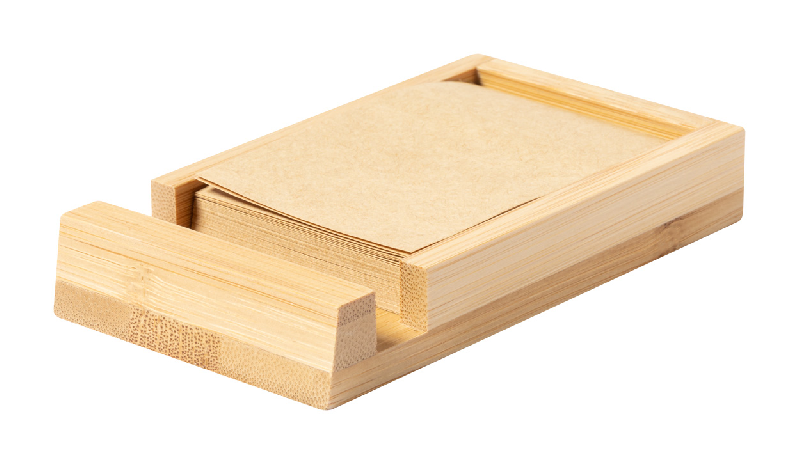 Bloc-notes support mobile en bambou avec 200 feuilles en papier kraft recyclé - Couleur naturelle_0