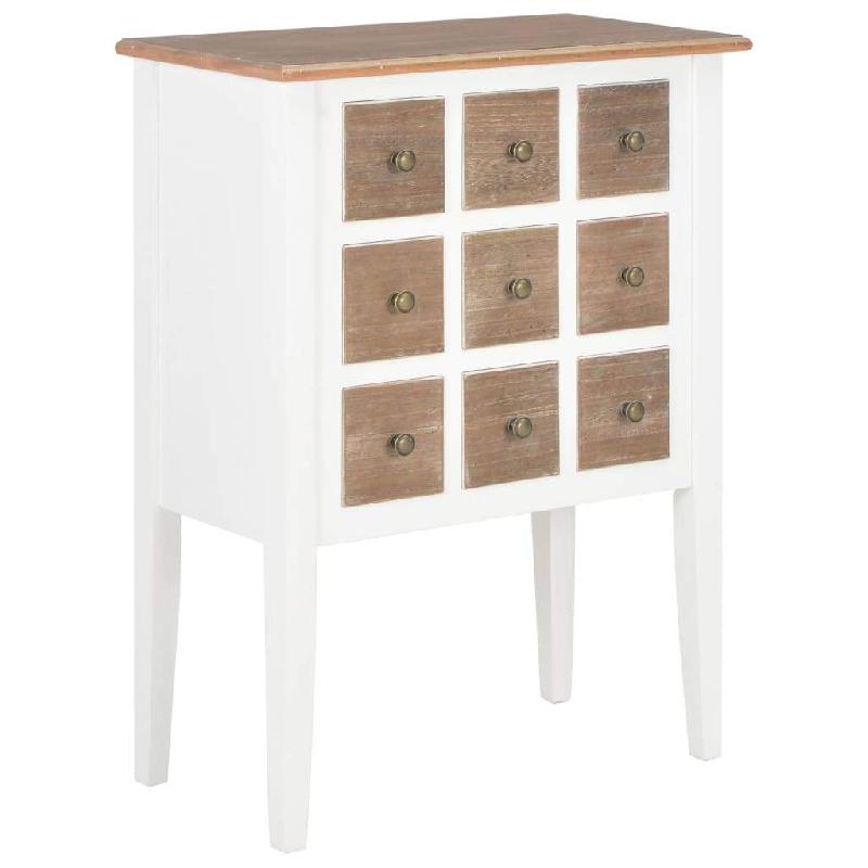 BUFFET BAHUT ARMOIRE CONSOLE MEUBLE DE RANGEMENT BLANC 80 CM BOIS MASSIF 4402224_0