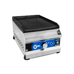 Cleiton® - Plaques de cuisson rainurée electrique en fer 30 cm / Plaques de cuisson professionnel pour la restauration chauffe rapide_0