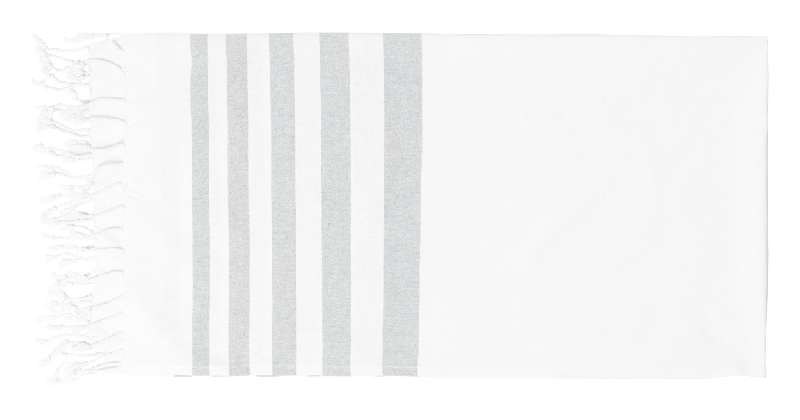 Drap de bain paréo bicolore en coton - 100 % coton - 180 g/m² - Couleur gris - Poids 260 g_0