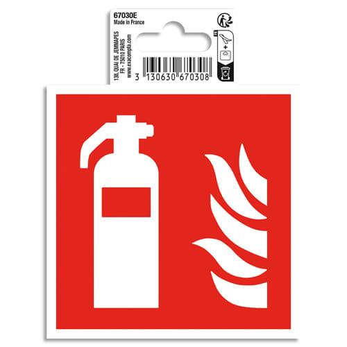 Exacompta - Panneau PVC adhésif antidérapant extincteur 10x10 cm - Réf. 67030E_0